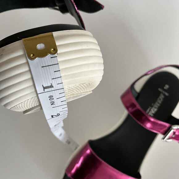 Aquatalia Sandals Women 8.5M Metallic Fuchsia Leather Ravish Ankle Strap - Picture 8 of 12